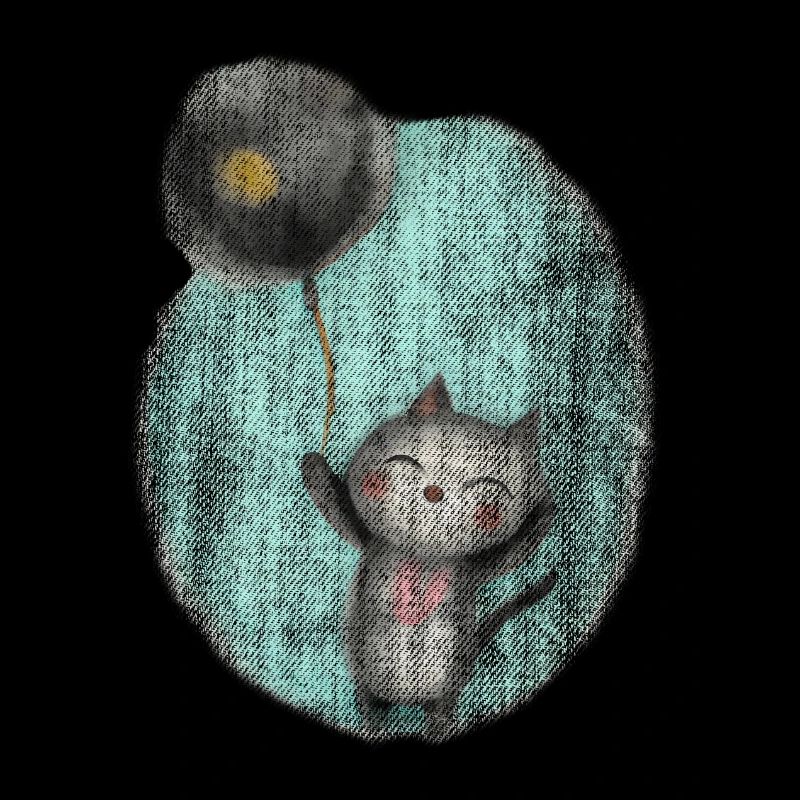 Chat avec ballon