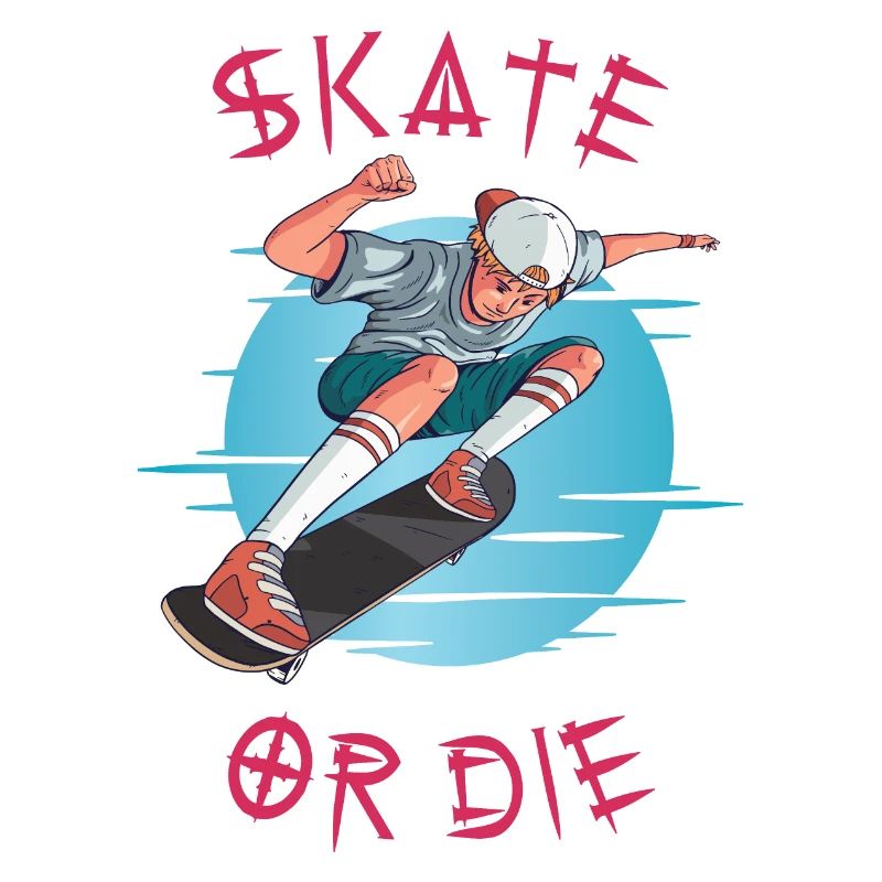 Skate oder stirb Skateboarder Junge