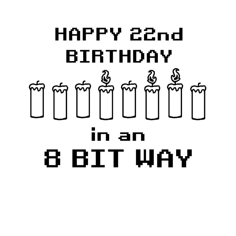 binary happy birthday 8bit 22nd birthday nerd gamer