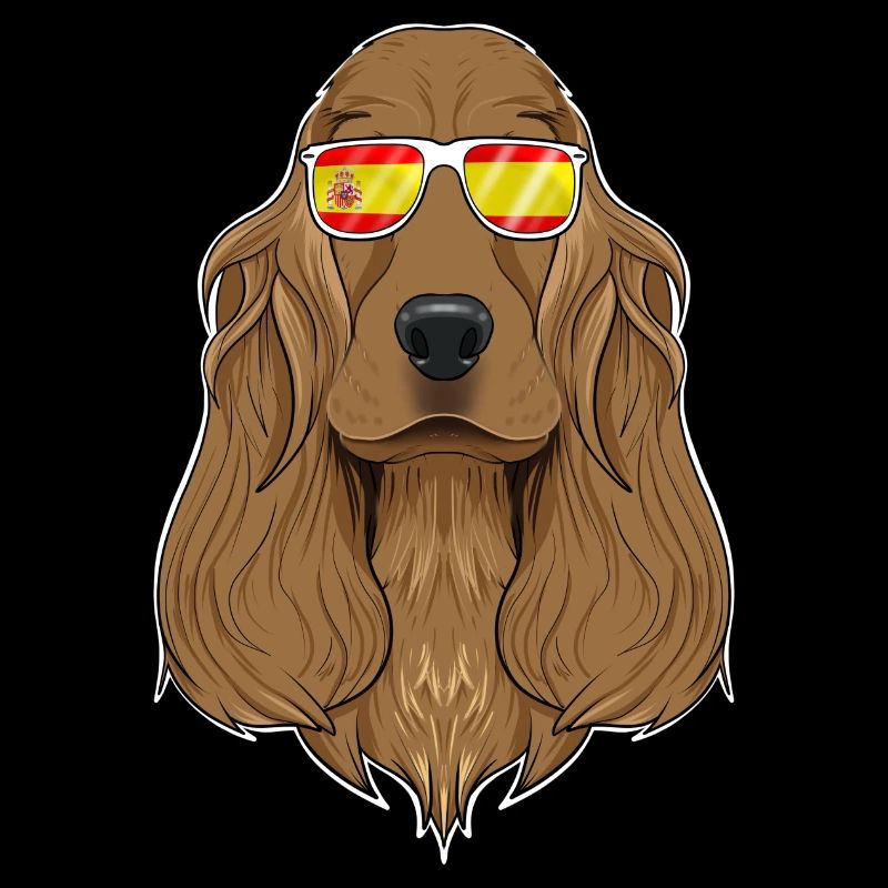 Cocker Spaniel I Espagne Lunettes de soleil I Drapeau espagnol