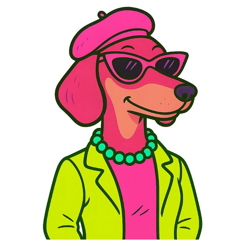 Neon Dackel Dame