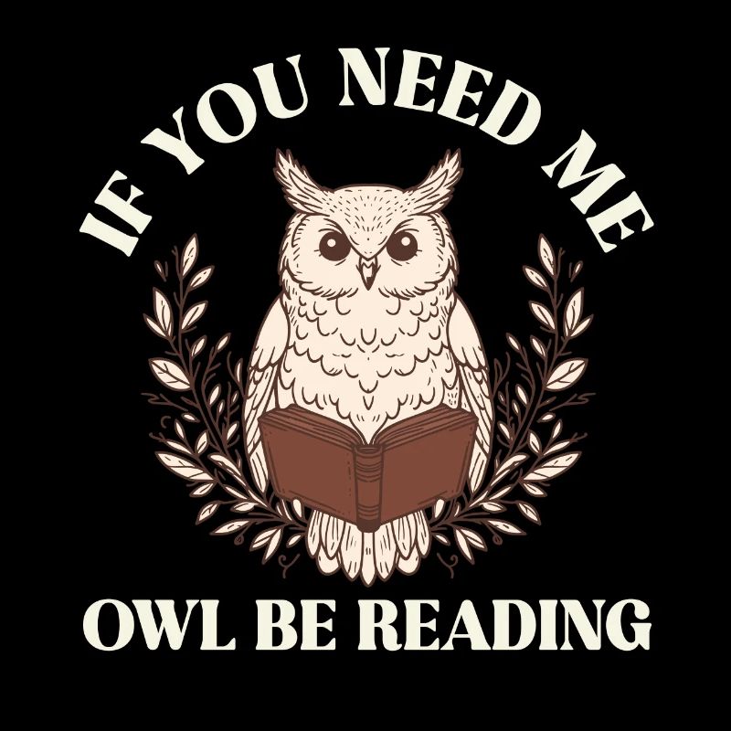 Wenn Du Mich Suchst, Eule Mit Buch