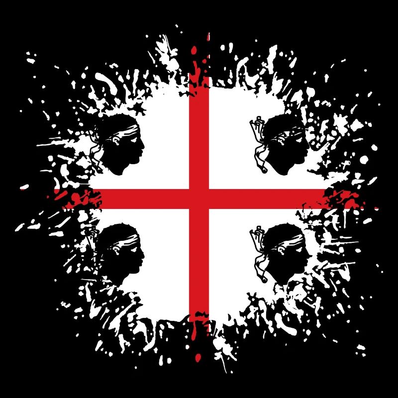 Sardaigne Drapeau Klecks Drapeau sarde Splash