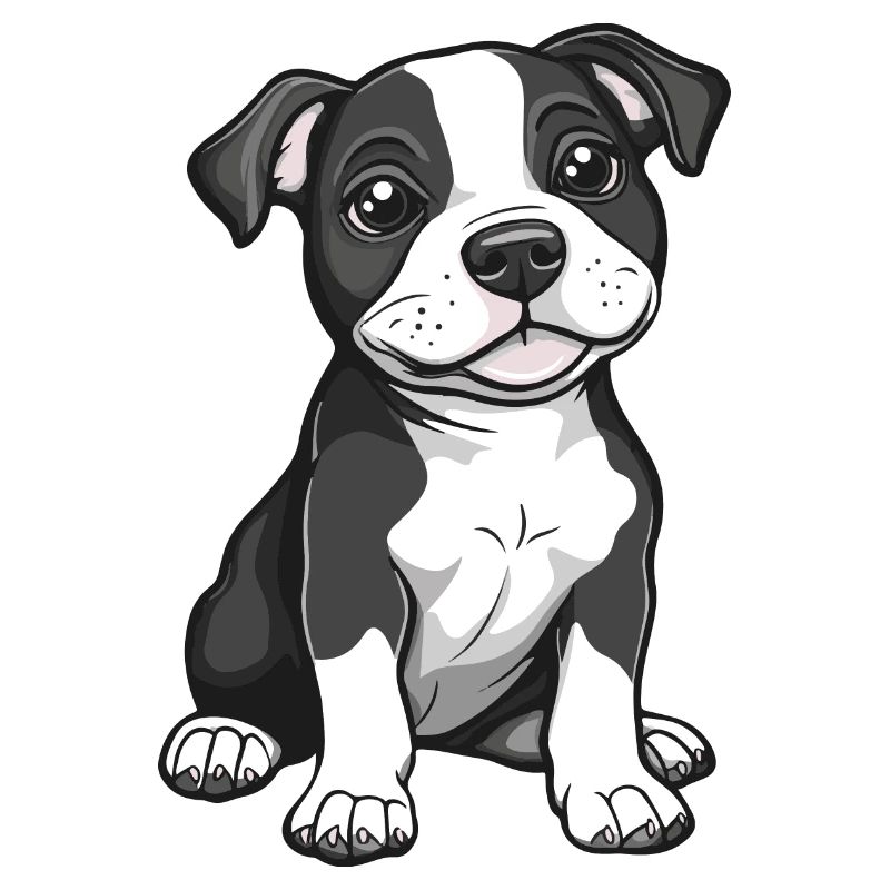 Pitbul Terrier Hund Comic Niedlich Pit