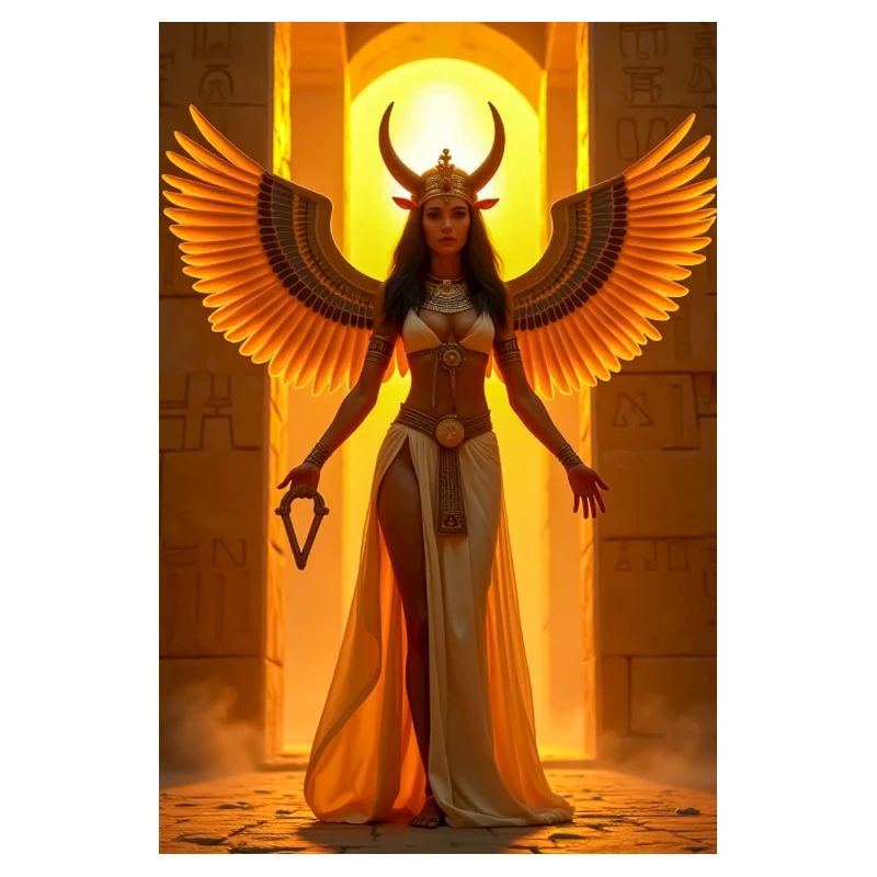 Isis, winged goddess with solar disk