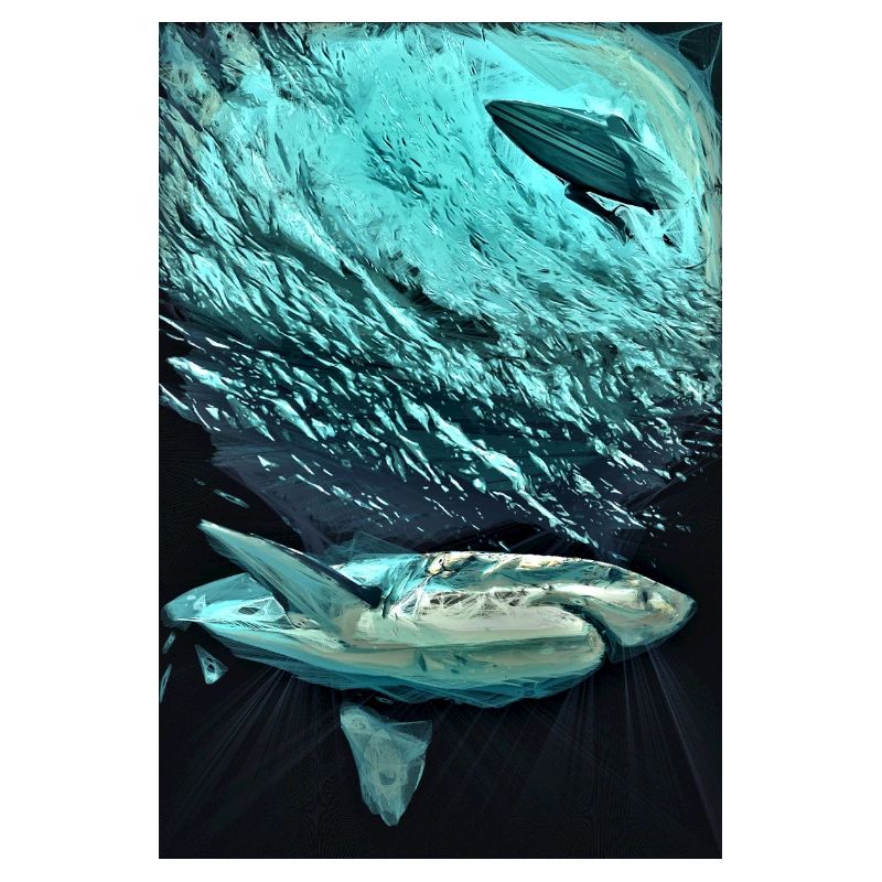 Turquoise Underwater Shark Dynamics