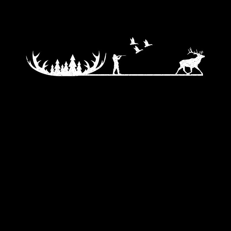 Hunter forest worker forester hunting deer antler forest