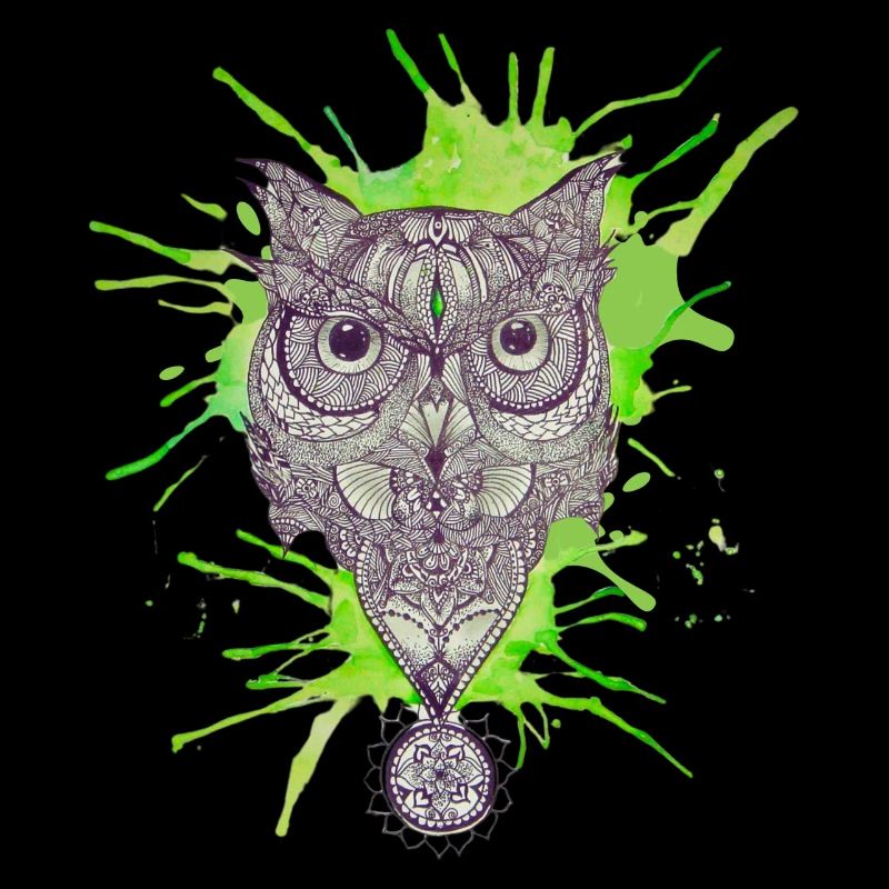 Mandala-Eule - Platsch