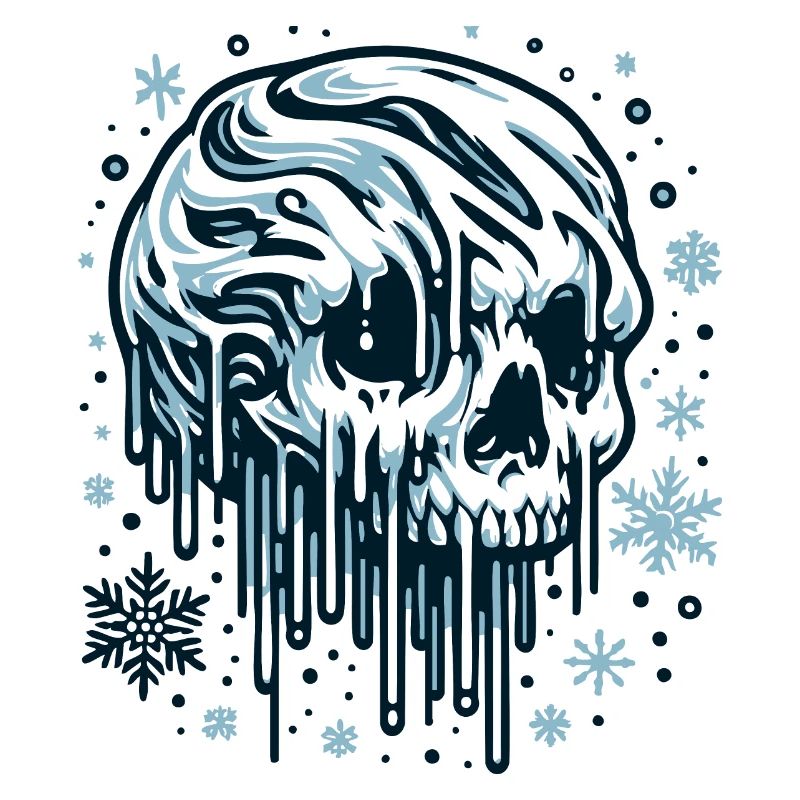 Teschio di neve che si scioglie – Teschio invernale