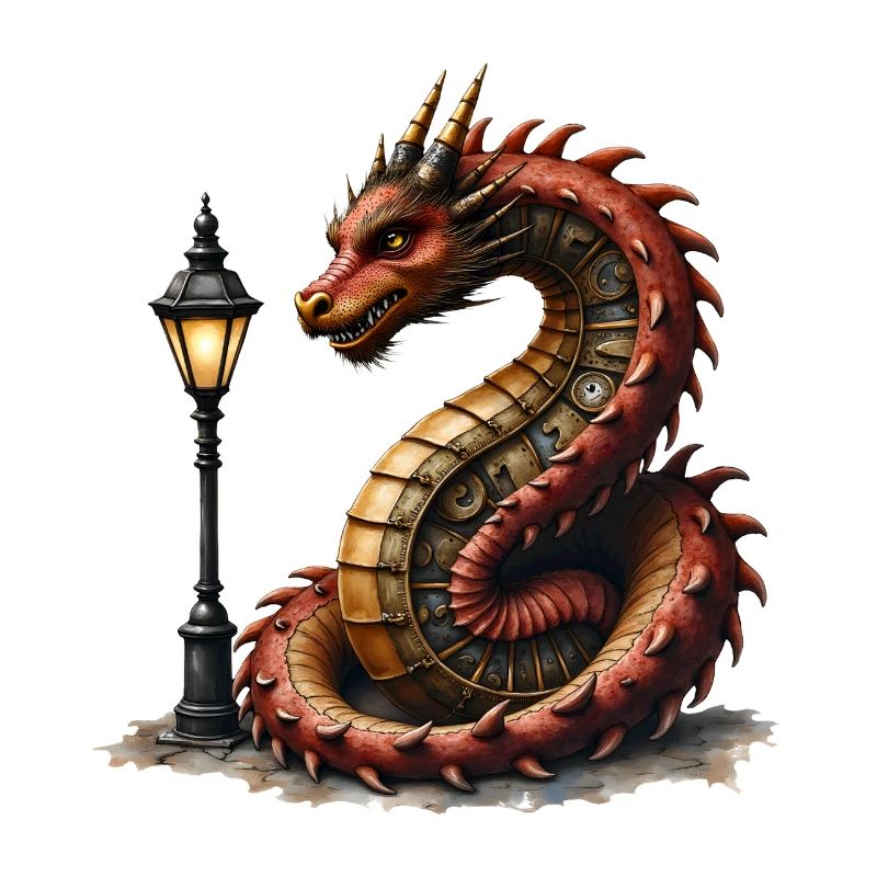 Steampunk Dragon with Lantern
