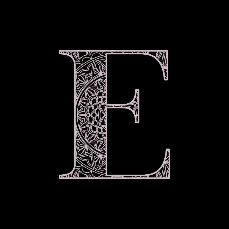 Mandala Monogram Initial in Dusky Pink - Letter E