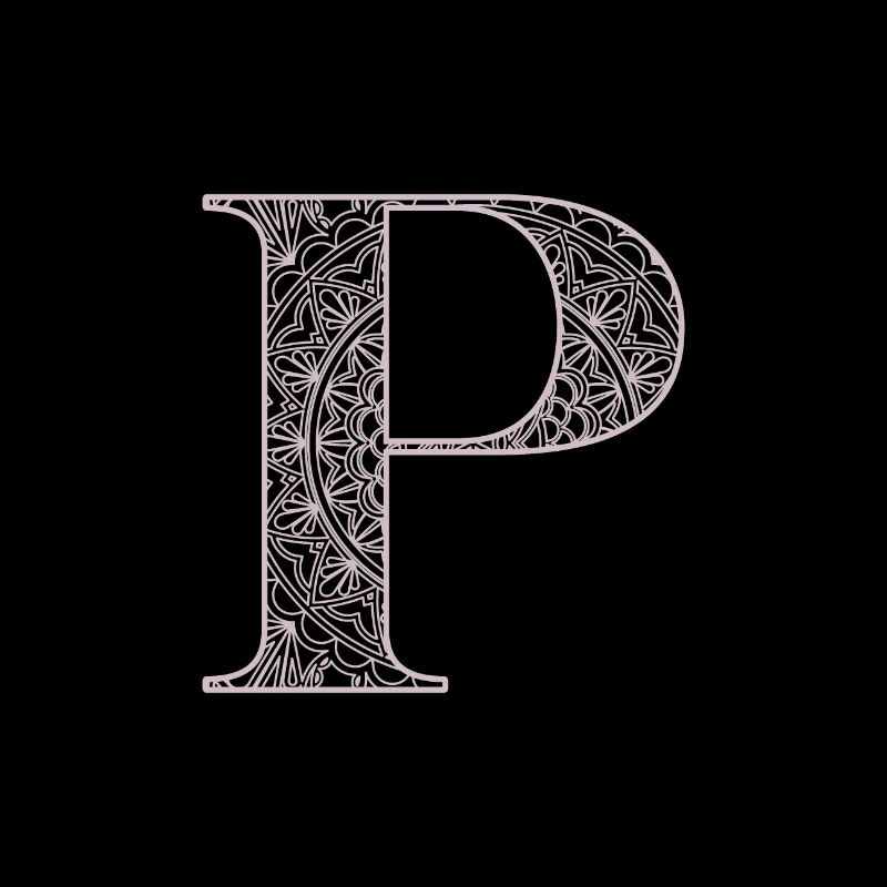 Mandala Monogram Initial in Dusky Pink - Letter P