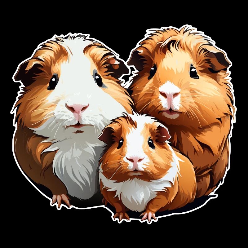 Trois mignons cochons d’Inde