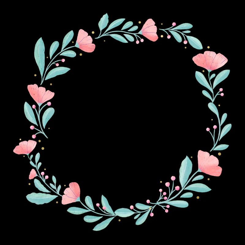 Blumenkranz. Platziere deinen eigenen Text hinein.