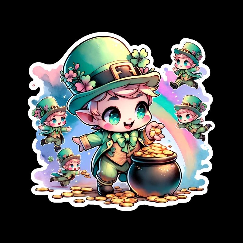 Saint Patrick's Day Chibi Leprechauns
