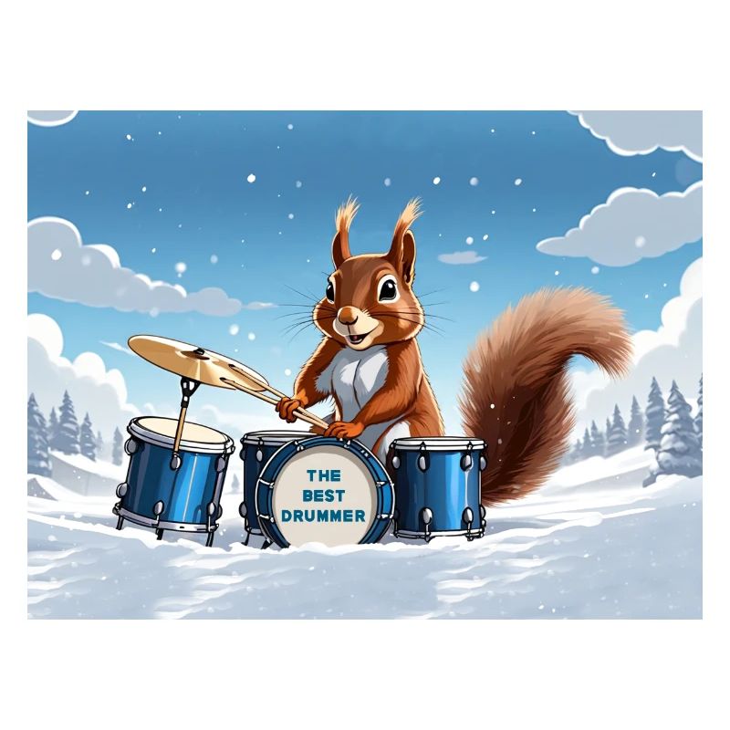 Squirrel plays drums