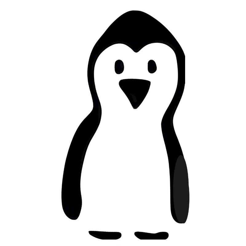 Pingouin simplement en noir et blanc