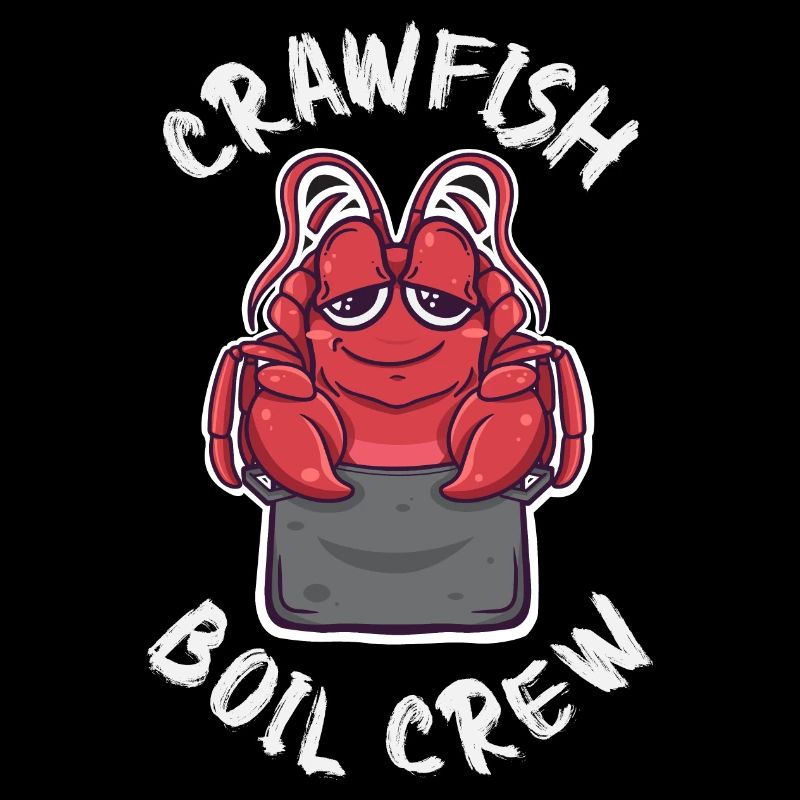 Écrevisse Équipe d’ébullition Cajun Écrevisse Kawaii mignon