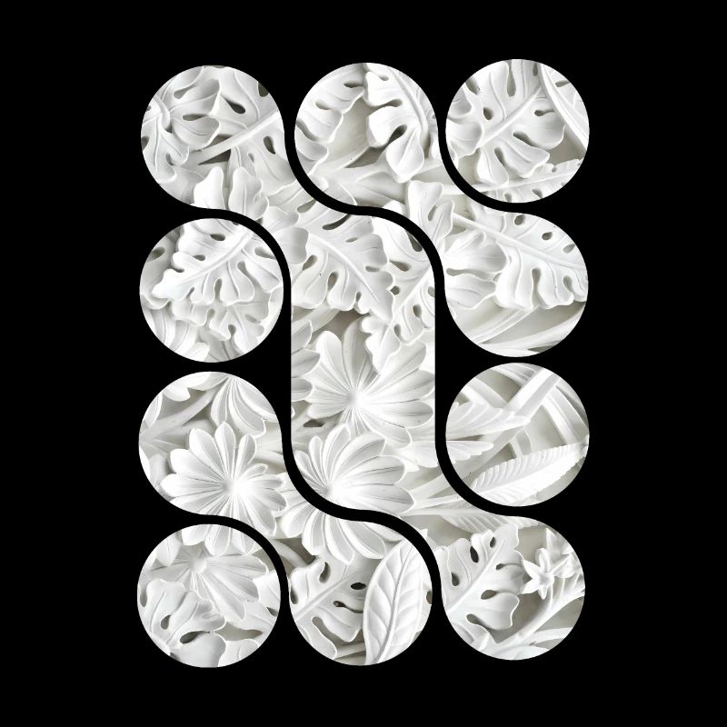 Abstract White Leaf Patterns