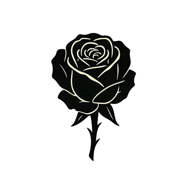 Conception de contour de rose noire