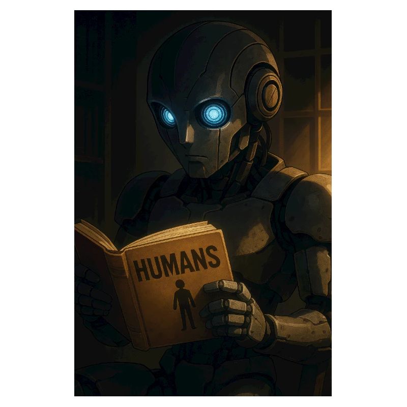Curious Robot Reading About Humans