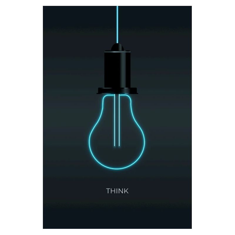 Think – Creative Neon Idea in Electric Blue