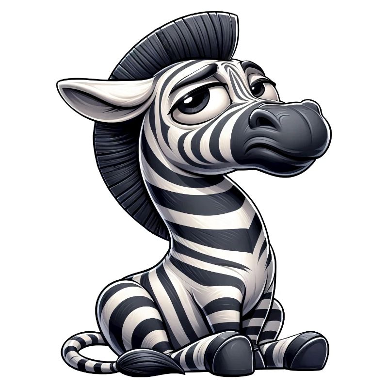Funny Zebra Comic Bull Skeptical Look