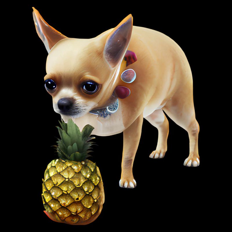 Chihuahua with pineapple