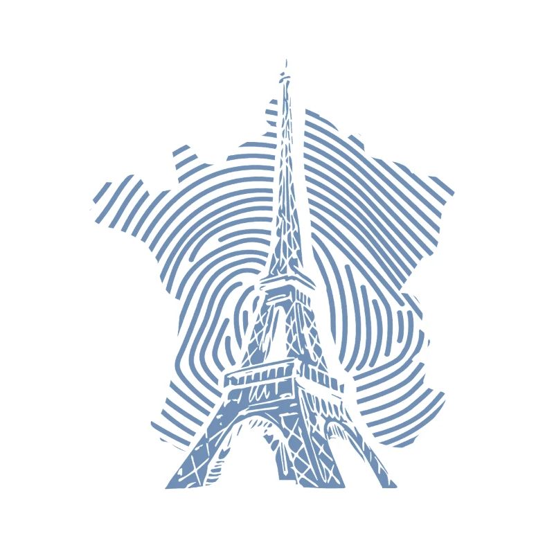 Blaue Eiffelturm Silhouette minimalistisch Paris