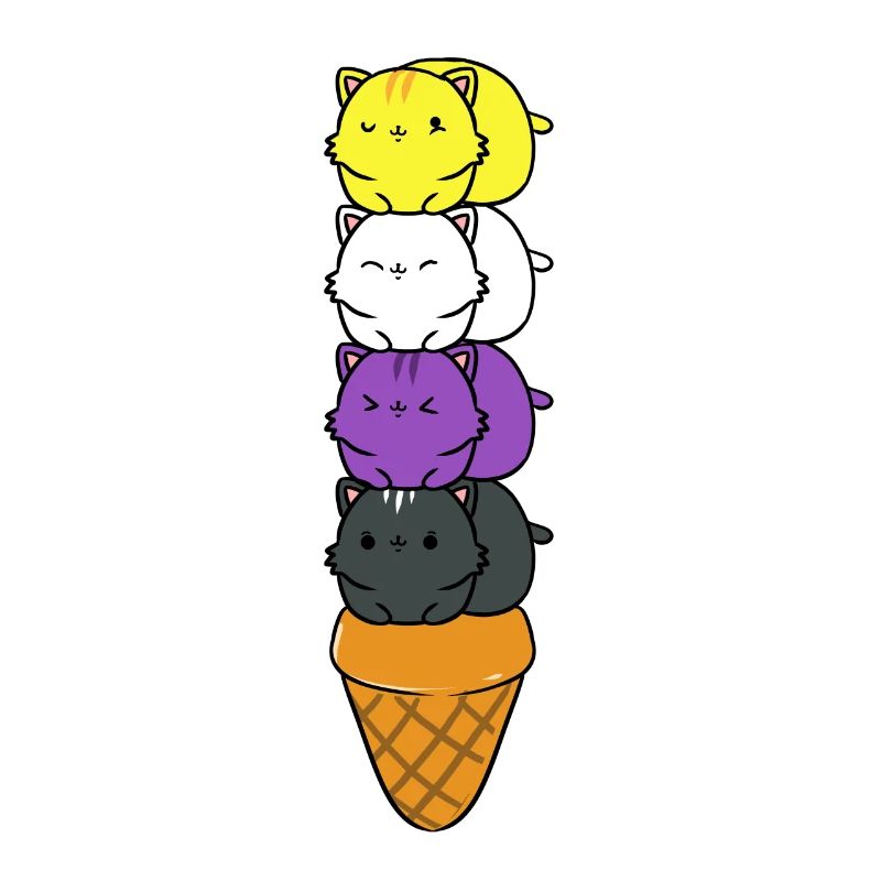 Nonbinary cats ice cream cone Nonbinary gift