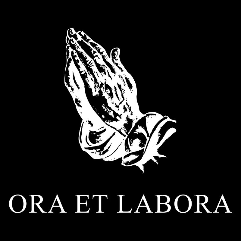 pray and work Latin white