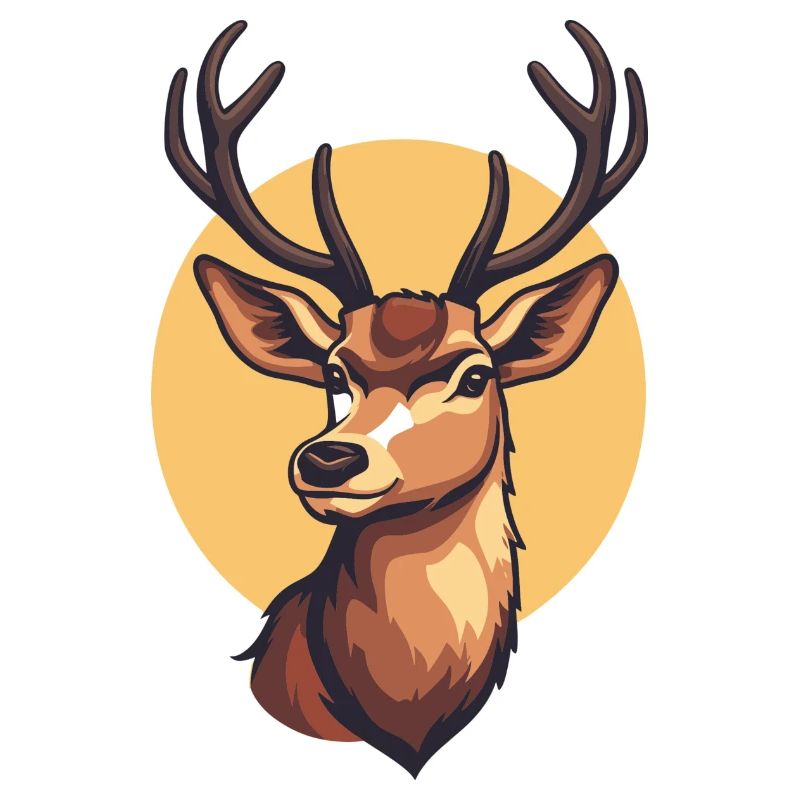 Conception d’illustration de cerf réaliste mignon