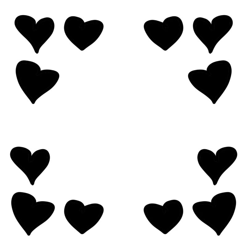 Hearts Pattern Frame Square Heart