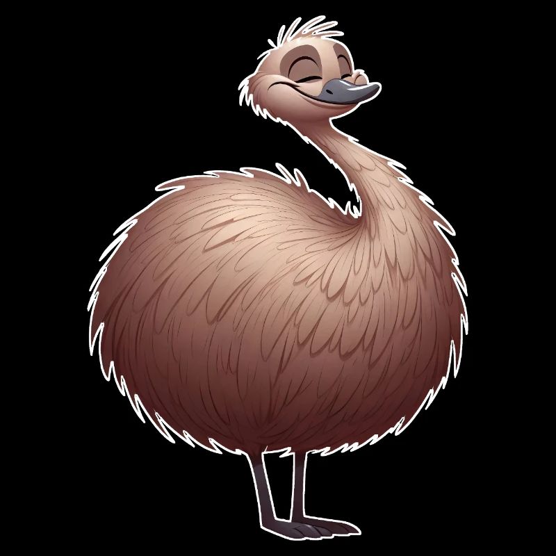 Oiseau émeu mignon dans le style dessin animé