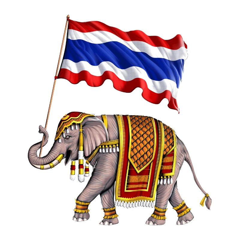 Éléphant de Thaïlande Drapeau Thaï