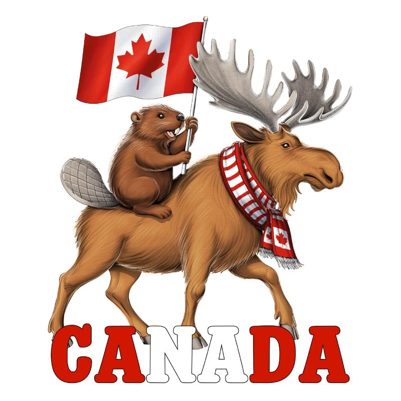 Canada Beaver Riding Moose FULL