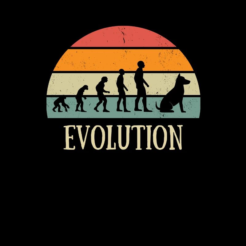 evolution dog man vintage humor gift idea