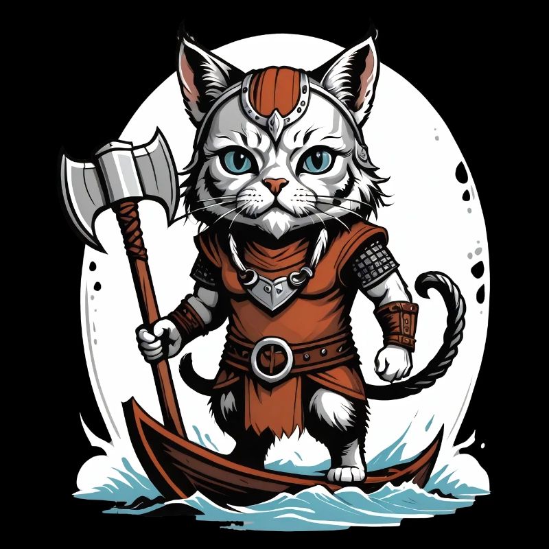 Chat Viking Viking Chat Cadeau Mignon