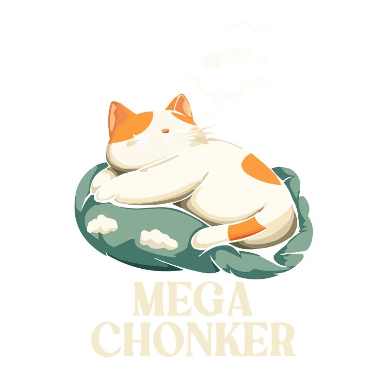 Mega Chonker Cat Thought Bubble Fish