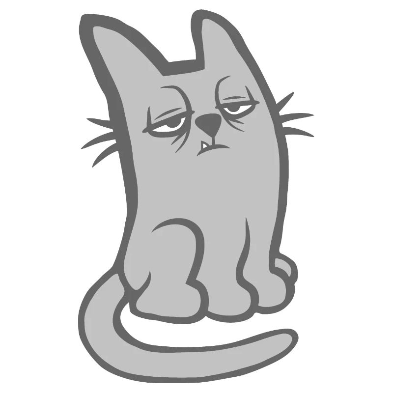 Funny Tired Cat Don't Like Mornings Grumpy Morning