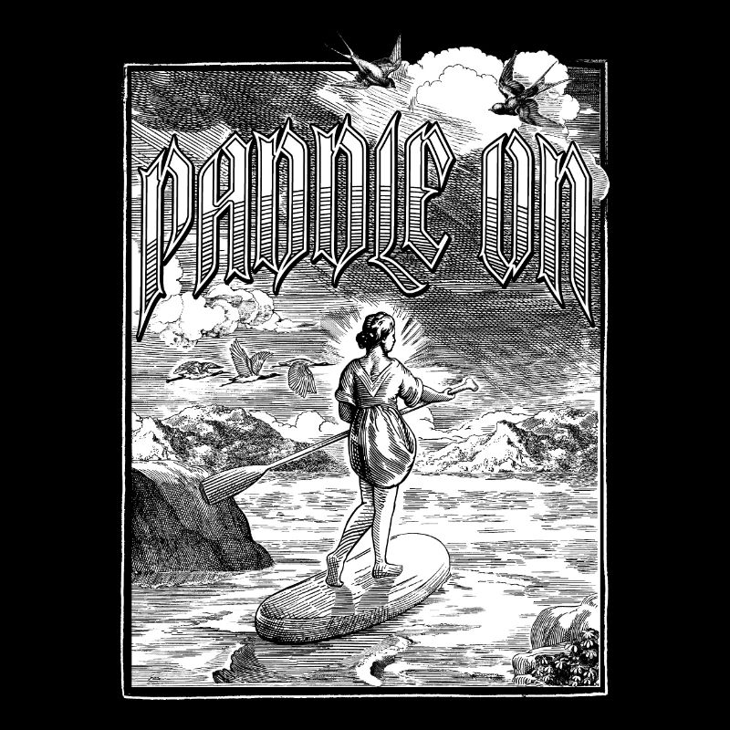 Paddle Board Paddling Drawing