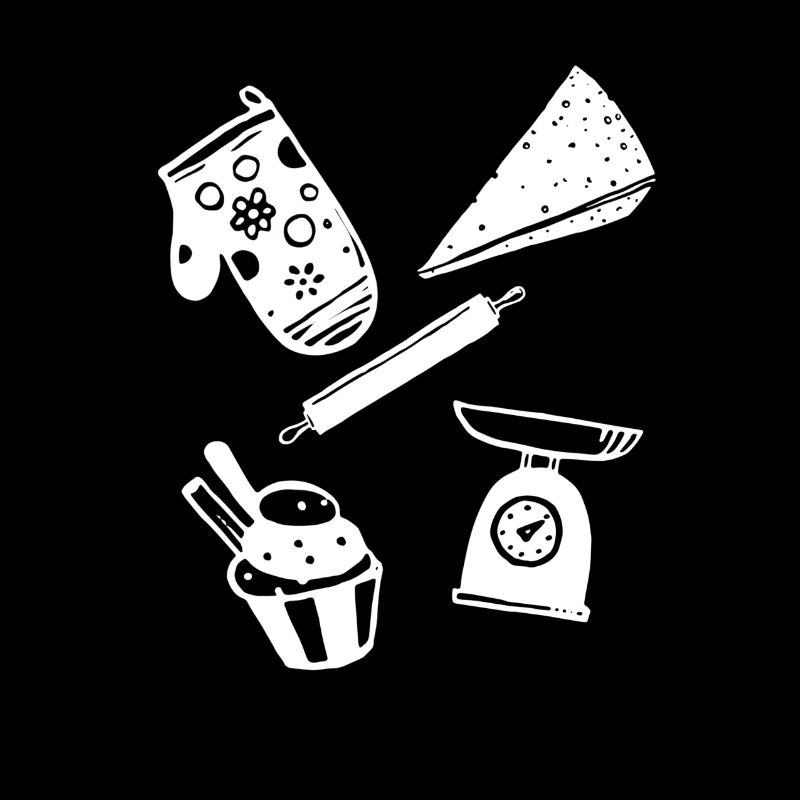 Baking with utensils white