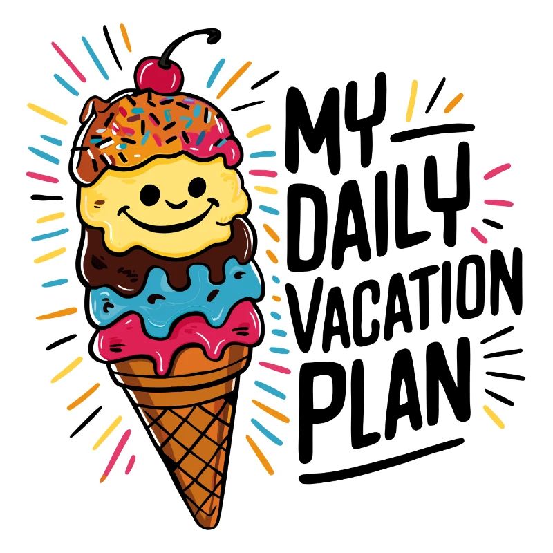 mein täglicher Plan Eis Essen bunte Eistüte