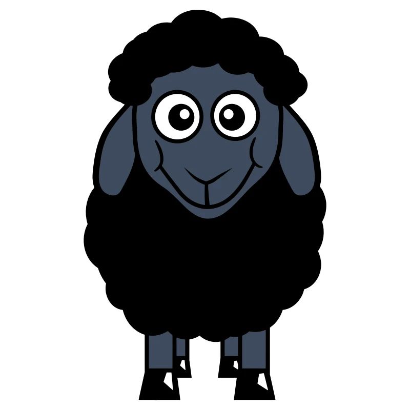 Black Sheep Small Cute Cute Lamb Cool Comic