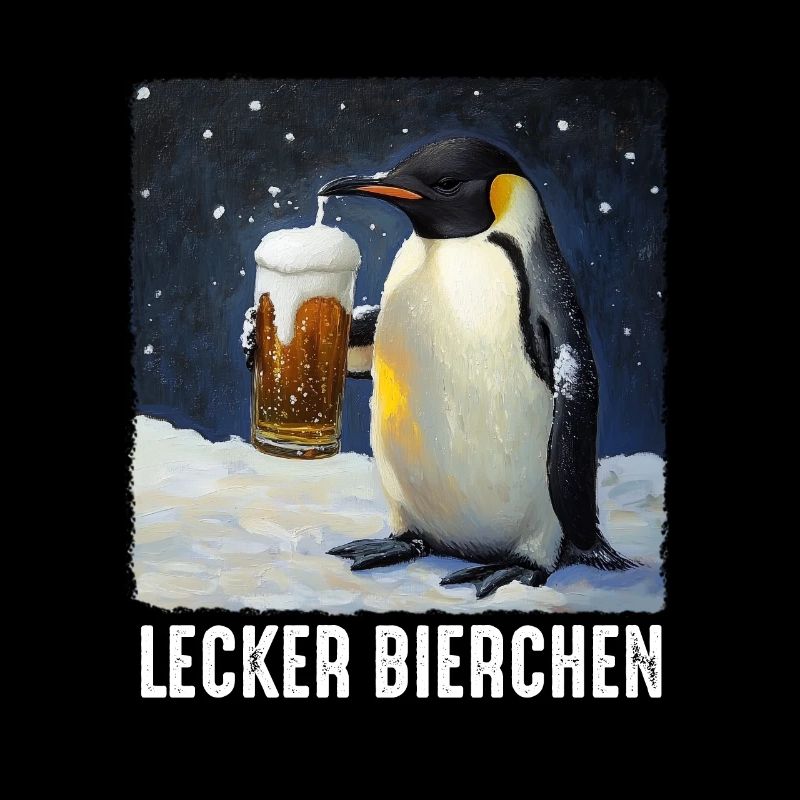 Lecker Bierchen Pinguin mit Bier Bierliebhaber