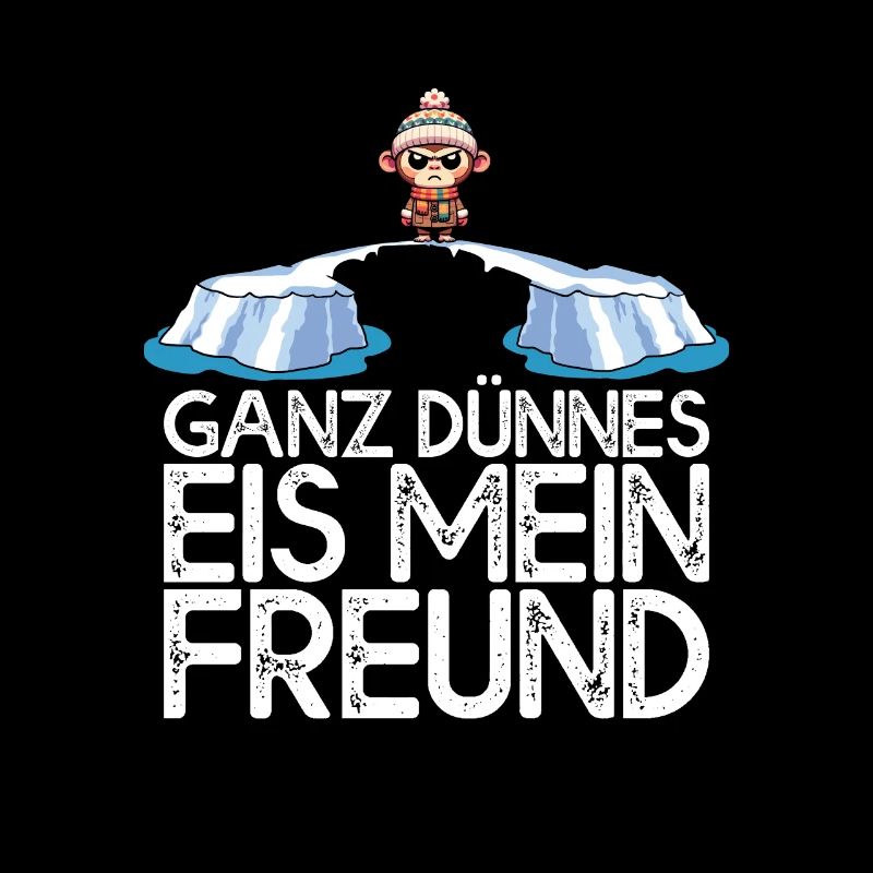 Ganz dünnes Eis mein Freund Affe auf Eisscholle