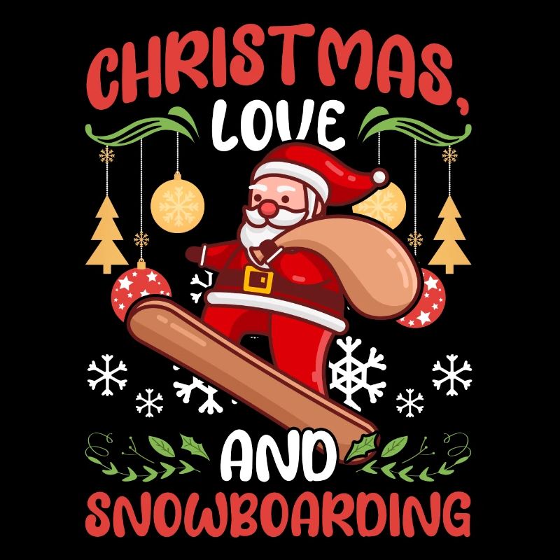Boarder Snowboarder Noël Love Skateboard