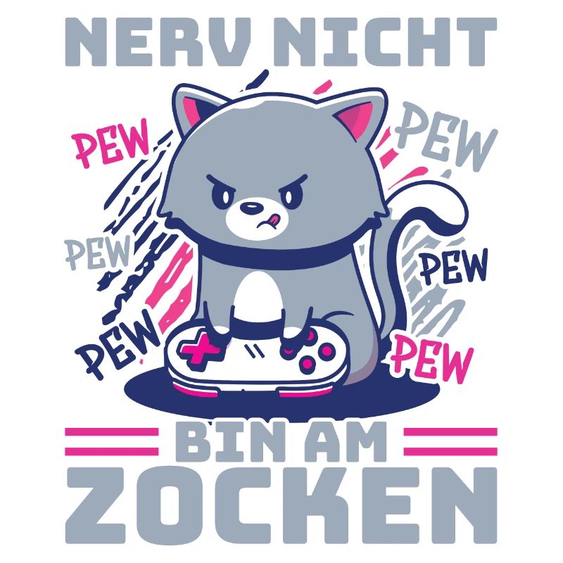 Gaming, Zocken, Videospiel, Grumpy Katze Gamer