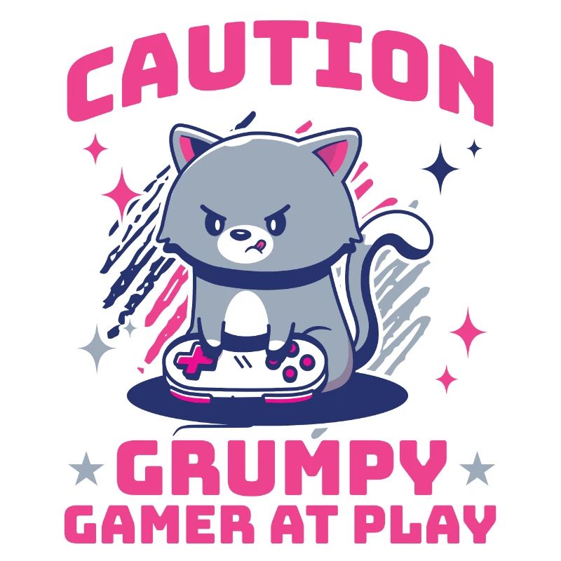 Gaming, Zocken, Videospiel, Grumpy Katze Gamer