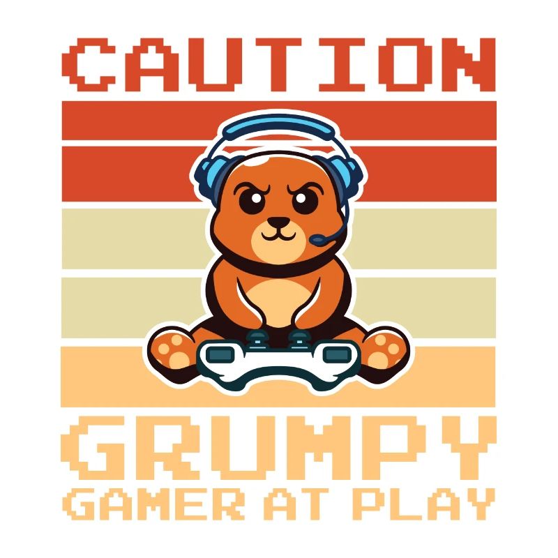 Gaming, Zocken, Videospiel, Grumpy Katze Gamer
